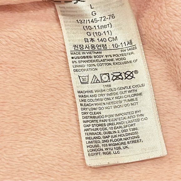 Gap Girls Pink Soft Velour Hoodie Size L - Picture 5 of 7